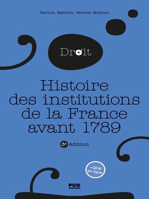 cover image of Histoire des institutions publiques de la France avant 1789